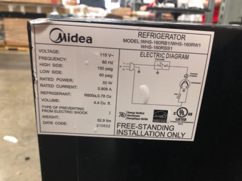Photo 1 of Midea MRM31A4ABB Compact All Refrigerator Thermoelectric Mini 31 Cubic Feetfor Home Office Dorm Fridge Black