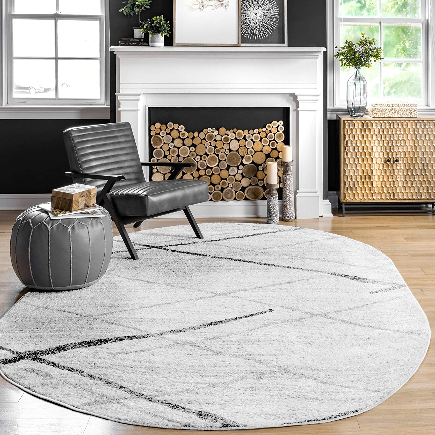 Photo 1 of nuLOOM Thigpen Contemporary Area Rug 5 x 8 Oval Grey