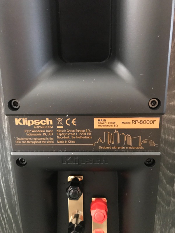 Photo 4 of Klipsch RP8000F Reference Premiere Floorstanding Speaker  Each Ebony DAMAGED PLEASE SEE PHOTOS