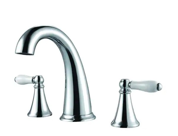 Photo 1 of Kaylon 8 in Widespread 2Handle Bathroom Faucet in Polished Chrome and Ceramic