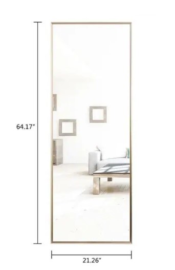 Photo 1 of 6417 in X 2126 in Modern Rectangle Oversized Gold Metal Framed Full Length Standing Mirror