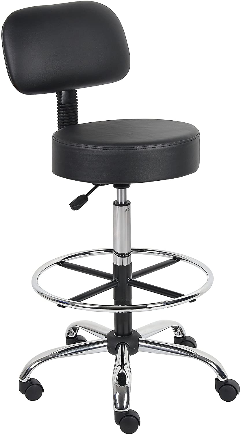 Photo 1 of Boss Office Products B16245BK Be Well Medical Spa Drafting Stool with Back Black