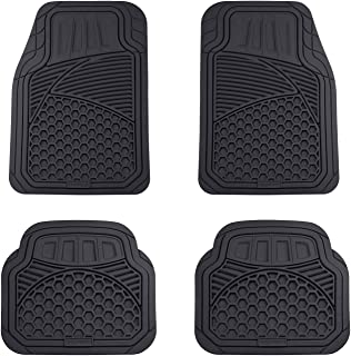 Photo 1 of Amazon Basics 4Piece Thick Flexible Rubber Car Floor Mat Black