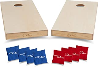 Photo 1 of Sport Squad Premium Regulation Wooden Cornhole Game  Professional Grade Official Size Solid Wood Cornhole Boards with 8 Durable Portable Bean Bags  4x2 DIY Design  Indoor and Outdoor Compatible