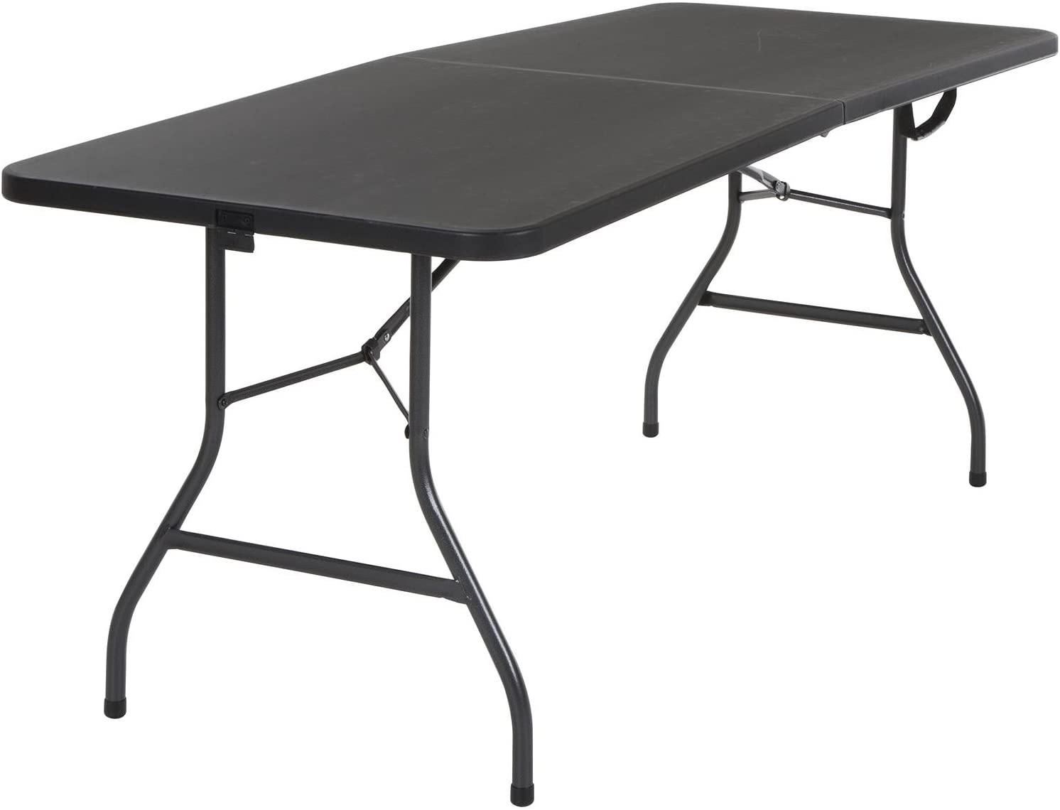 Photo 1 of COSCO Deluxe 6 foot x 30 inch FoldinHalf Blow Molded Folding Table Black