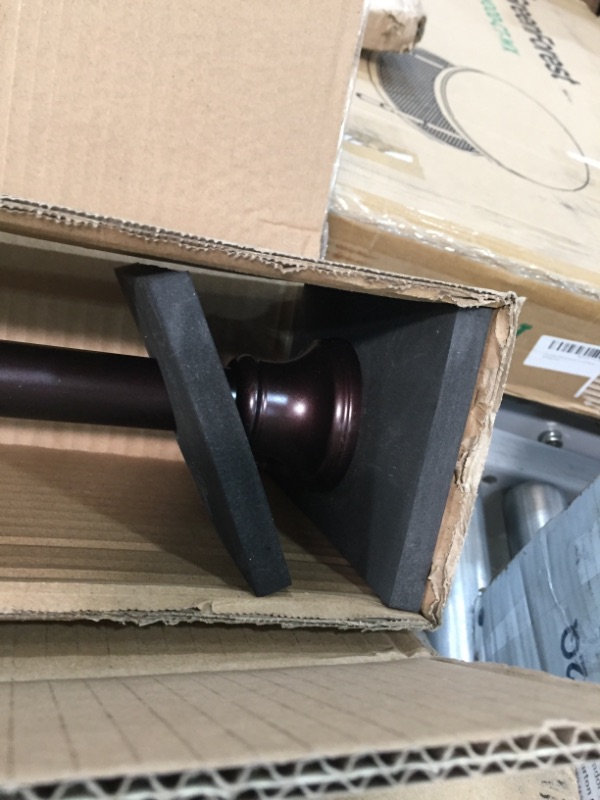 Photo 1 of Amazon Basics Tension Curtain Rod Adjustable 4272 Width  Bronze Bell Finial