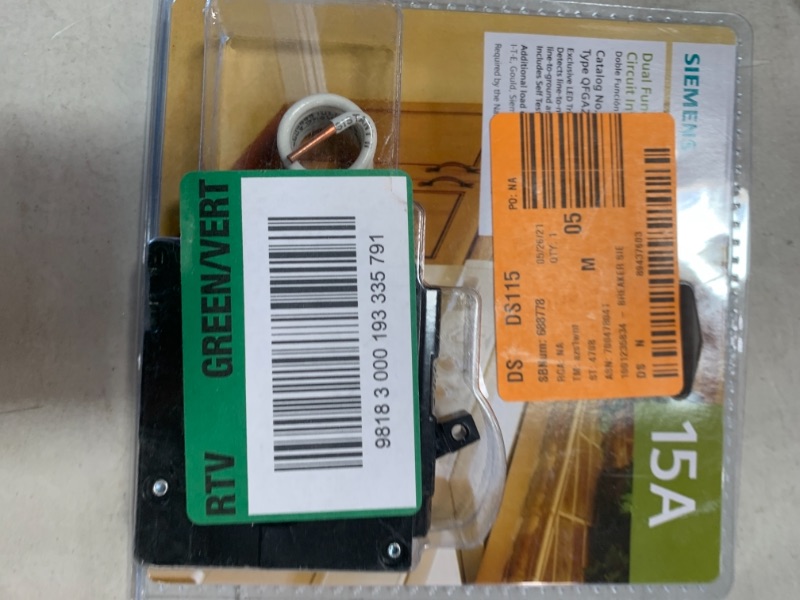 Photo 1 of 15Amp AFCIGFCI Dual FunctionCircuit Breaker