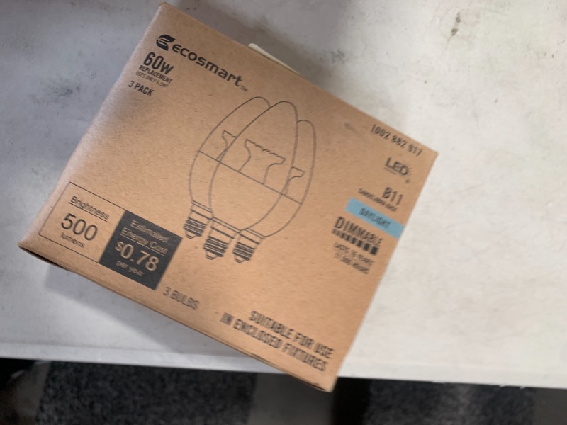 Photo 1 of 60W Equiv B11 Dimmable LED Light Bulb Daylight 3Pack