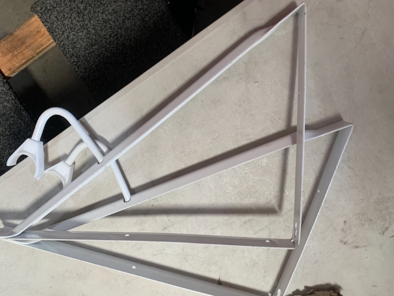 Photo 1 of 95 in x 14 in x 17 in 250 lbs Shelf and Rod Bracket White AS IS 2PK