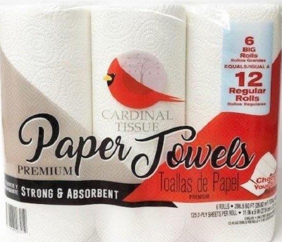 Photo 1 of Cardinal Paper Towels Premium Strong and Absorbent 2Ply 125Sheets Per Roll 6 Big Rolls Equal 12 Regular Rolls
4 PACK