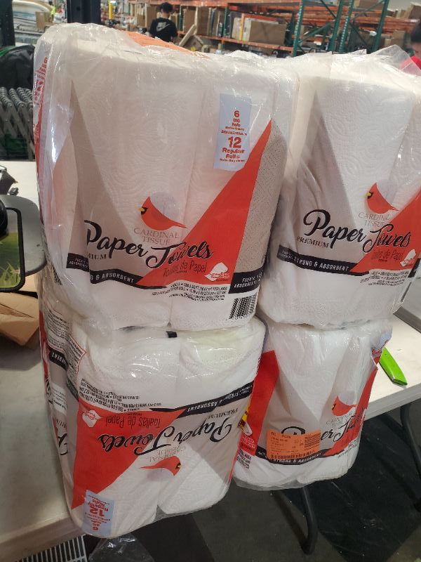 Photo 2 of Cardinal Paper Towels Premium Strong and Absorbent 2Ply 125Sheets Per Roll 6 Big Rolls Equal 12 Regular Rolls
4 PACK