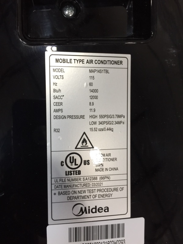 Photo 4 of midea portable air conditioner black