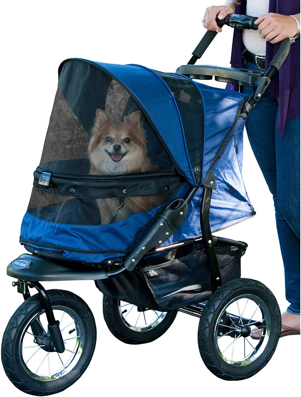 Photo 1 of Pet Gear NoZip Jogger Pet Stroller for CatsDogs Zipperless Entry Airless Tires Easy OneHand Fold Cup Holder  Storage Basket