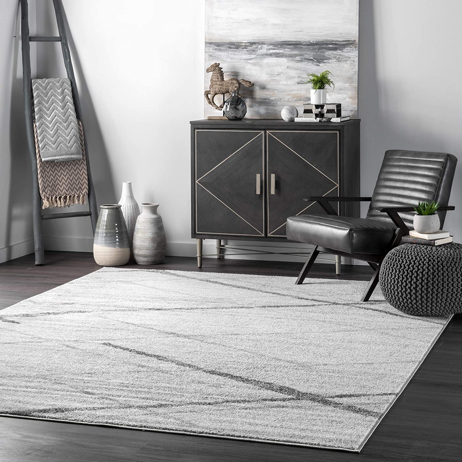 Photo 1 of nuLOOM Thigpen Contemporary Area Rug 5 x 8 Feet Grey