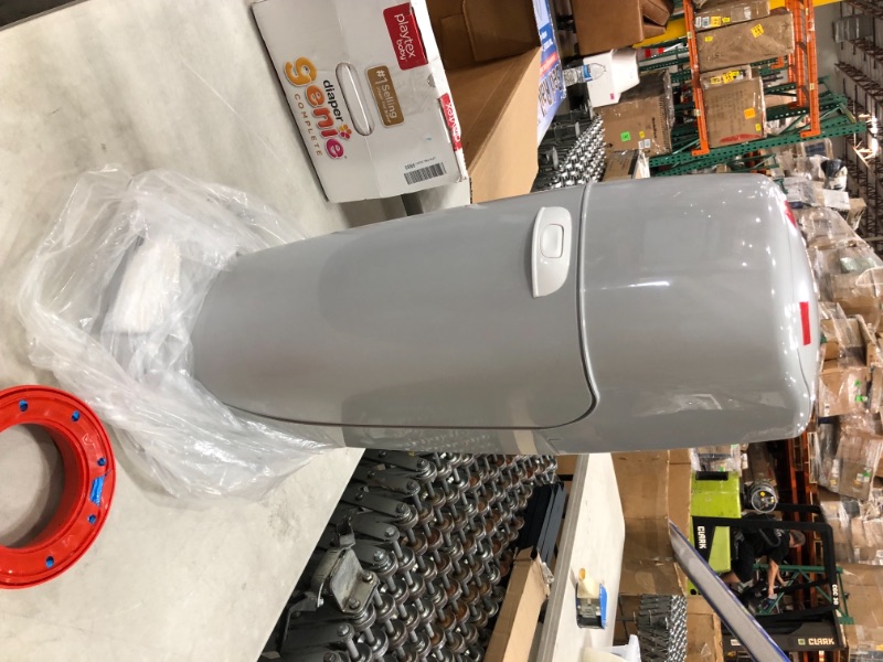 Photo 1 of Playtex Diaper Genie Complete Pail with BuiltIn Odor Controlling Antimicrobial Includes Pail and 1 Clean Laundry Scent Refill Gray Pail