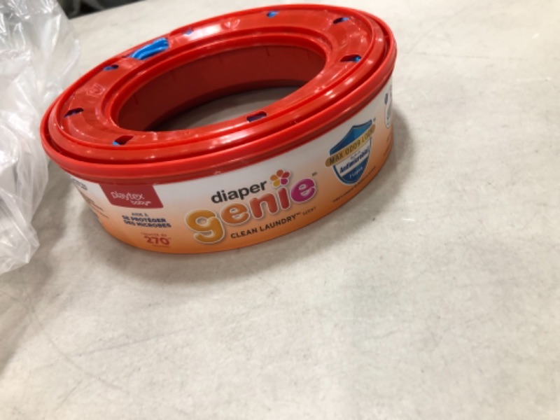 Photo 1 of Playtex Diaper Genie Complete Pail with BuiltIn Odor Controlling Antimicrobial Includes Pail and 1 Clean Laundry Scent Refill Gray Pail