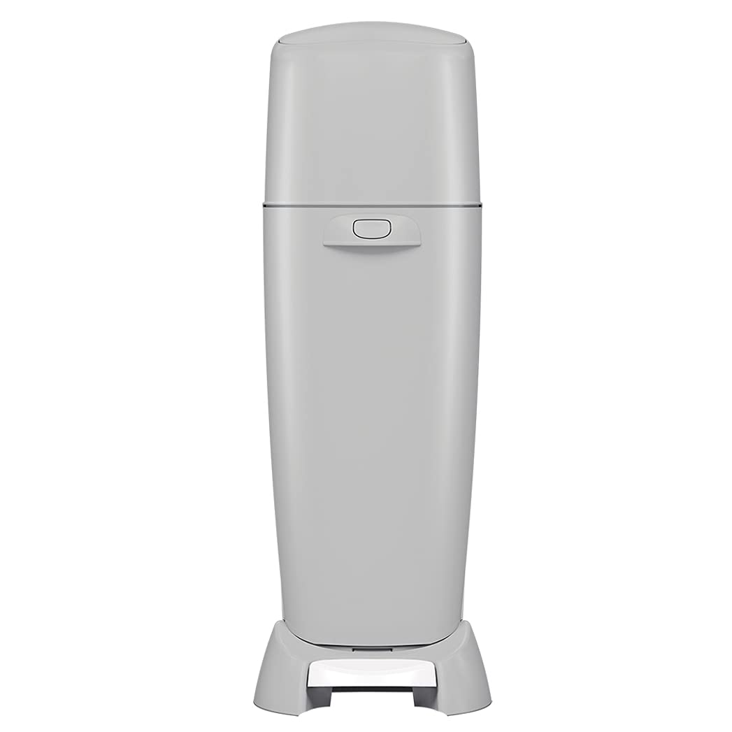 Photo 1 of Playtex Diaper Genie Complete Pail with BuiltIn Odor Controlling Antimicrobial Includes Pail and 1 Clean Laundry Scent Refill Gray Pail