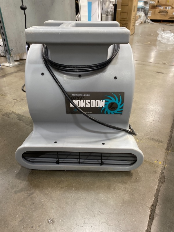 Photo 1 of Soleaire Super Monsoon SASM1HPGY Air Mover Blower Fan Carpet Dryers for Professional Carpet Cleaner Janitoral Floor Dryer Services 1 HP CE Certified Water Damage Flood Restoration Equipment Gray