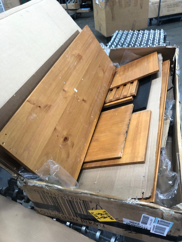 Photo 1 of 3 Piece Drop Leaf Counter Table Set in Reclaimed Barnwood  Walker Edison  LOOSE PARTS  NO