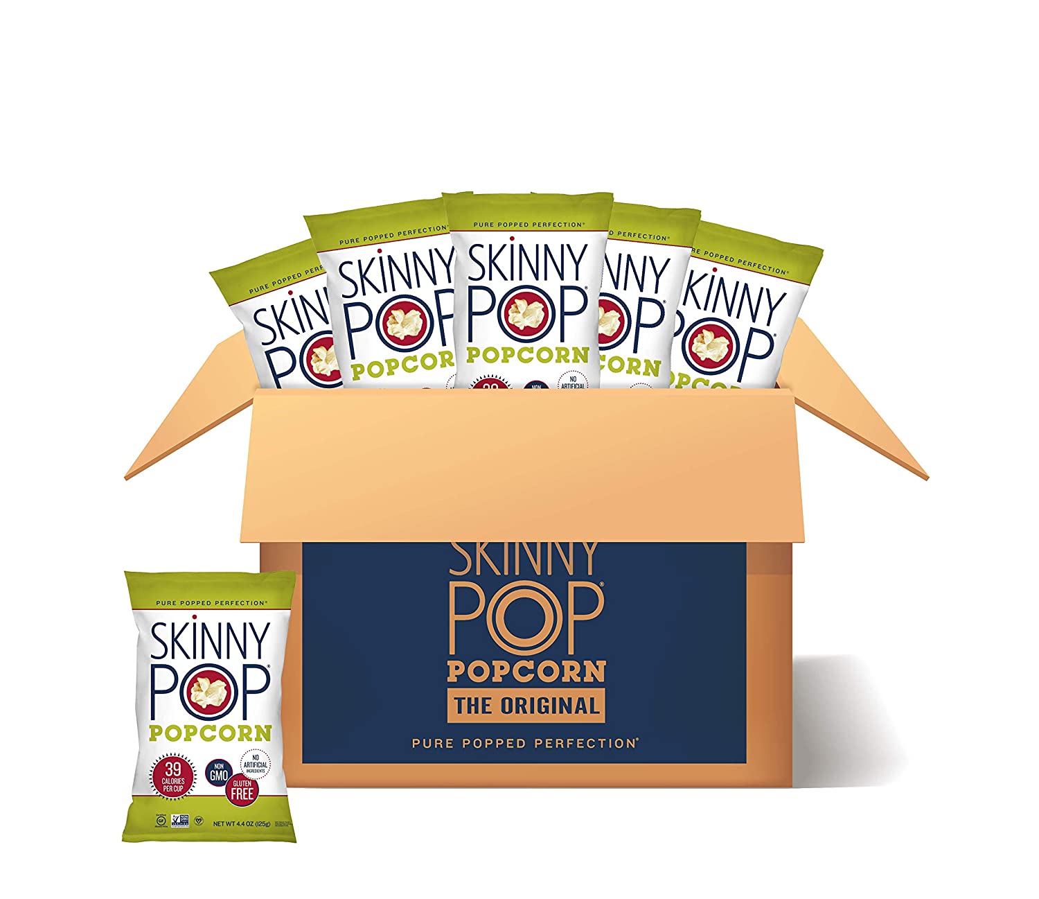Photo 1 of SkinnyPop Original PopcornGrocery Size Bags Skinny Pop Healthy Popcorn Snacks Gluten Free 44oz  Pack of 6