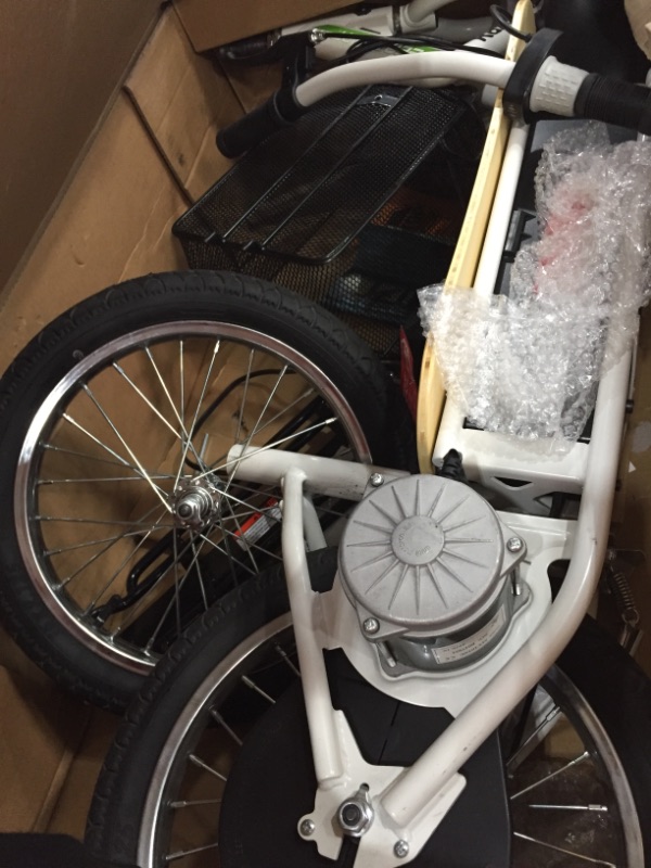 Photo 1 of Razor EcoSmart Metro Electric Scooter  Padded Seat Wide Bamboo Deck 16 AirFilled Tires 500w HighTorque Motor Up to 18 mph 12Mile Range RearWheel Drive USED LOOSE HARDWARE NO MANUEL COSMETIC DAMAGES UNABLE TO TEST NEEDS ASSEMBLY