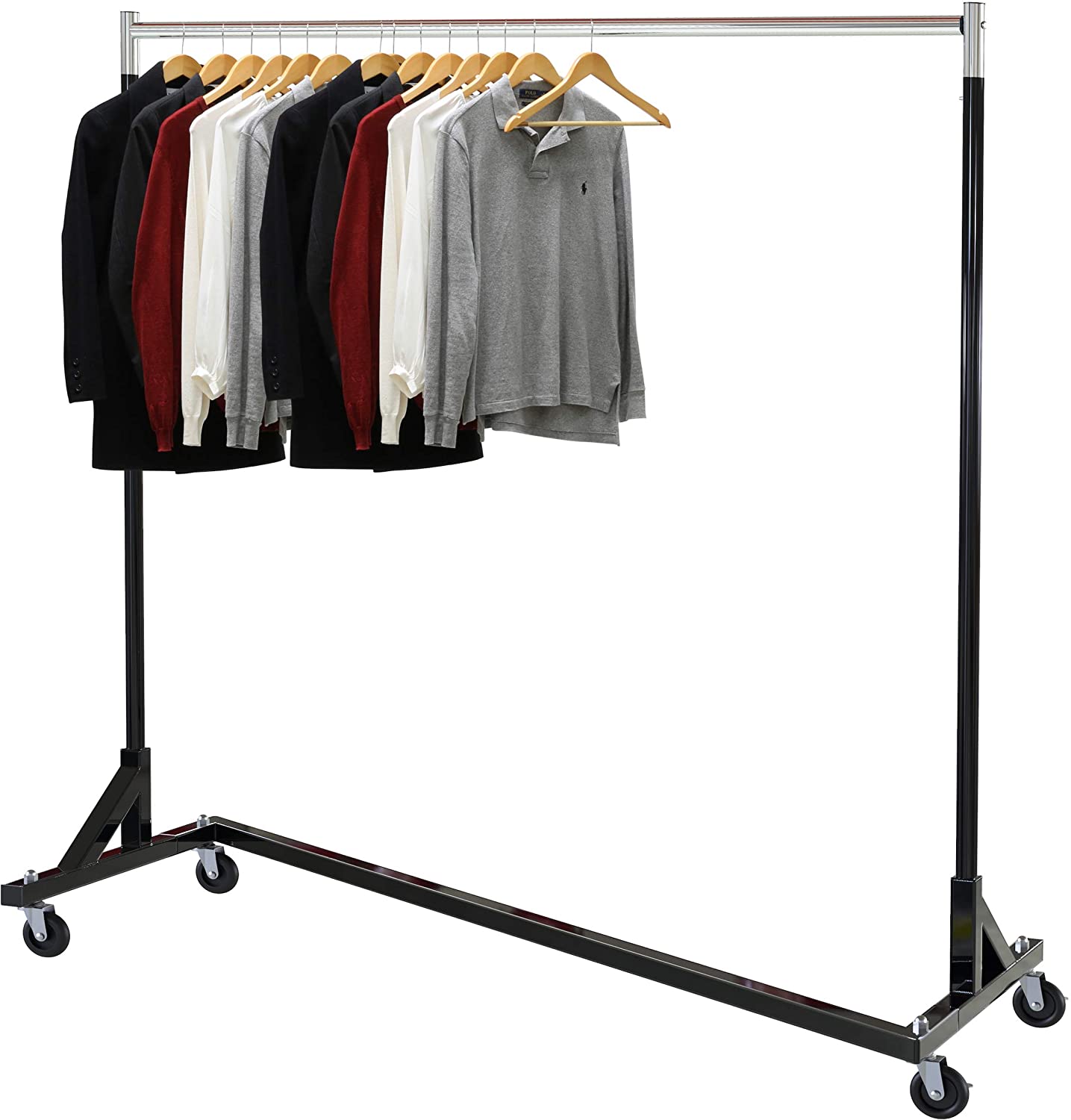 Photo 1 of SimpleHouseware Commercial Z Base Garment Rack Black PREVIOUSLY OPENED NEW MANUEL INCLUDED