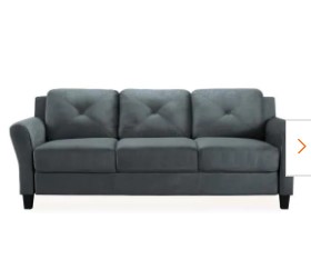 Photo 1 of Harvard 315 in Dark TEAL Microfiber 4Seater Tuxedo Sofa with Round Arms USED MISSING COMPONETS MISSINTG INSTRUCTIONS  HARDWARE DAMAGED COSMETIC DAMAGED