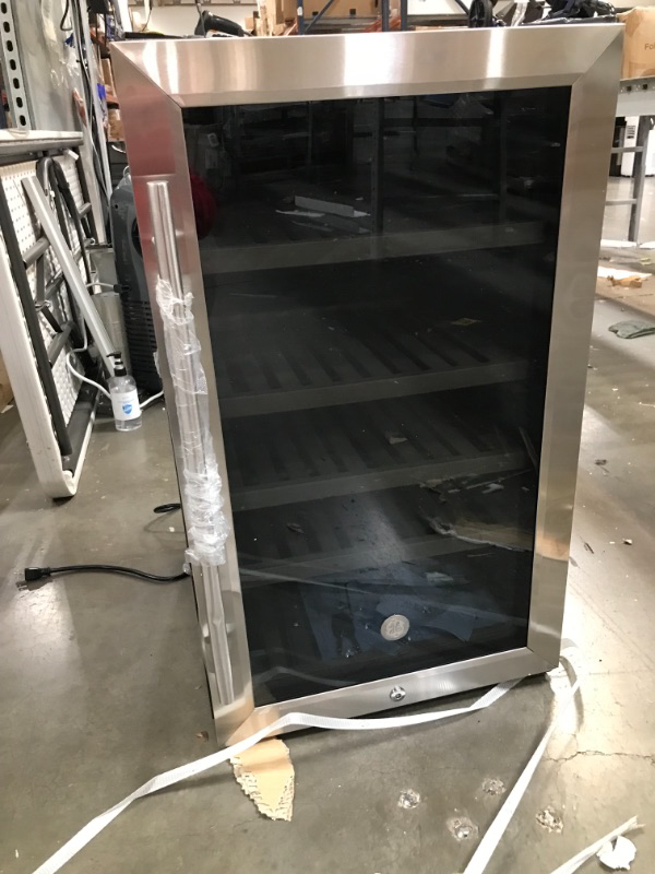 Photo 1 of Antarctic Star 26 Bottle Wine CoolerCabinet Beverage Refrigerator Small Mini Red  White Wine Cellar Beer Soda Clear Front Glass Door Counter Top Bar Fridge Quiet Operation Compressor Adjust Temperature Freestanding Black PREVIOUSLY OPENED NEW  DAMAGED DUR