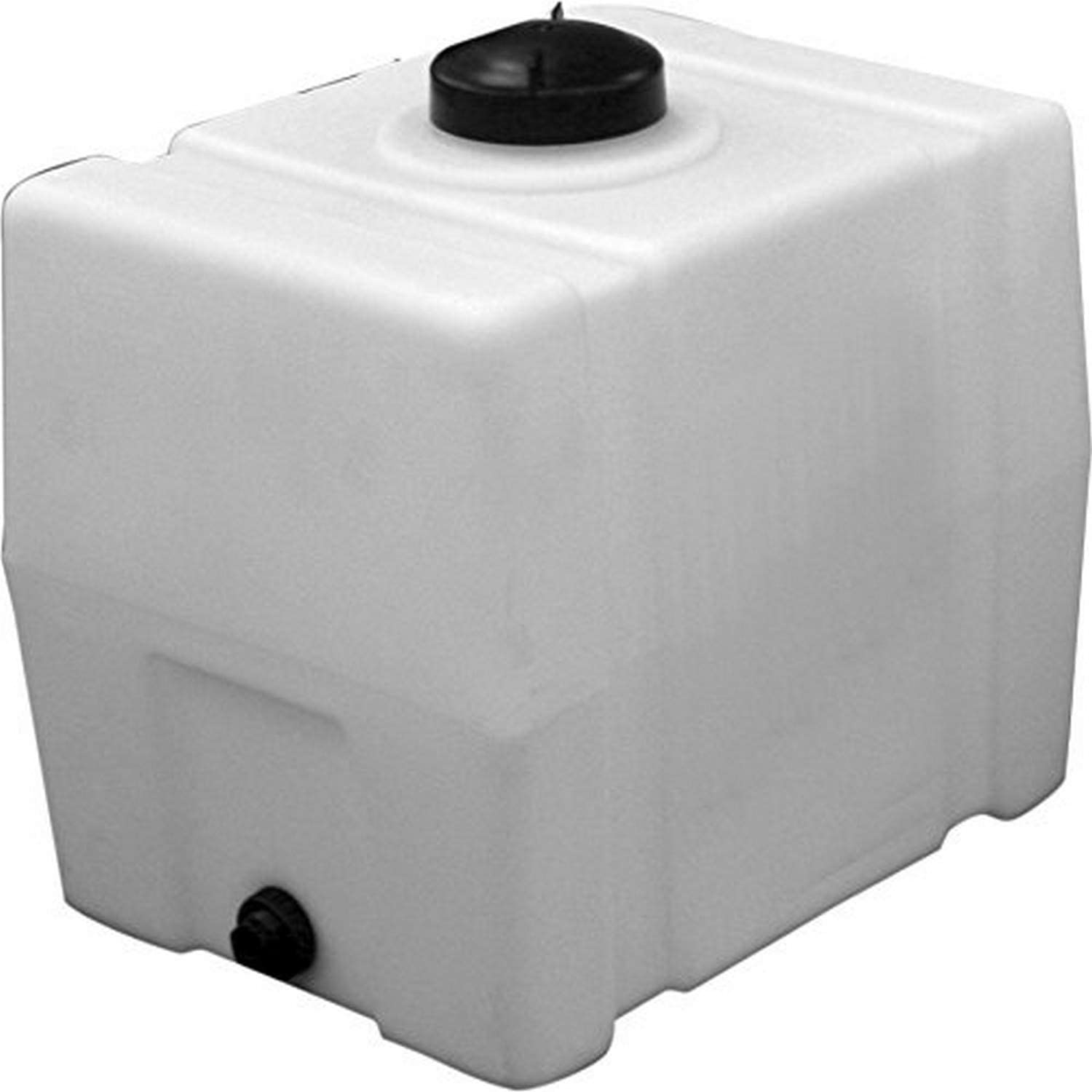 Photo 1 of RomoTech Horizontal Square Polyethylene Reservoir 50 Gallon USED COSMETIC DAMAGE MISSING COMPONETS SIDE LID