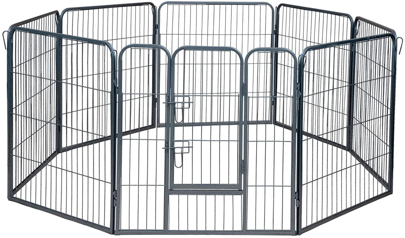 Photo 1 of Wire Pen Dog Fence Playpen  Pet Dogs  Cats Outdoor Exercise Pens  Tube Gate wDoor  8 Panel  30 Square Feet Play Yard Heavy Duty Portable Folding
MISSING COMPONENTS USED