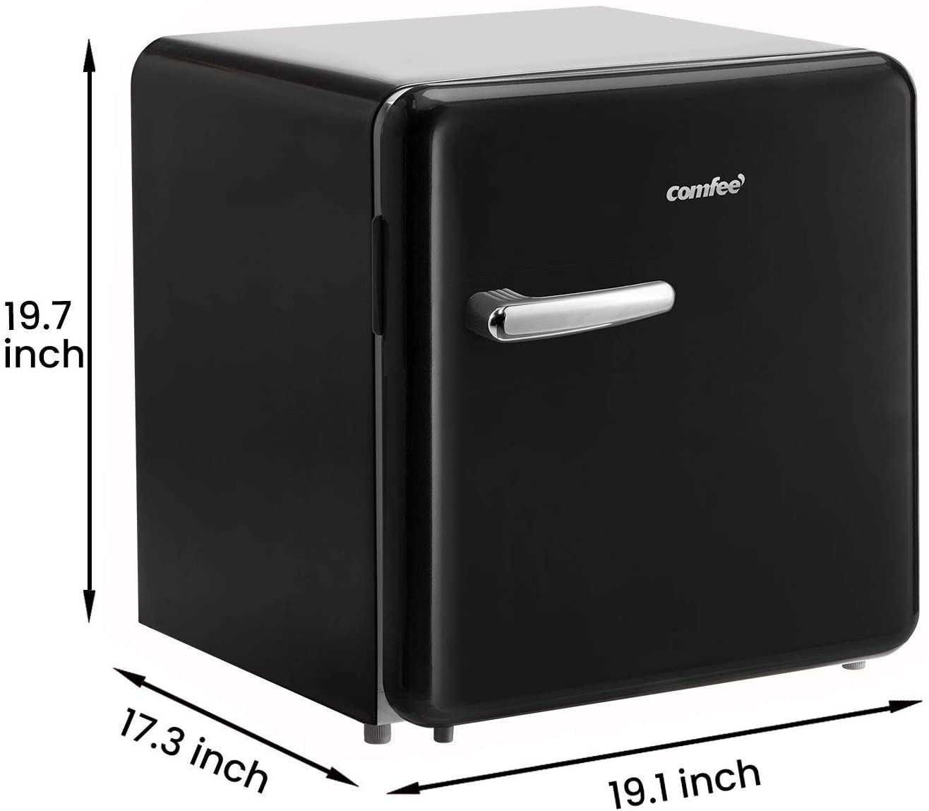 Photo 1 of Comfee 16 Cubic Feet Solo Series Retro Refrigerator Sleek Appearance HIPS Interior Energy Saving Adjustable Legs Temperature Thermostat Dial Removable Shelf Perfect for Home Dorm Garage Black