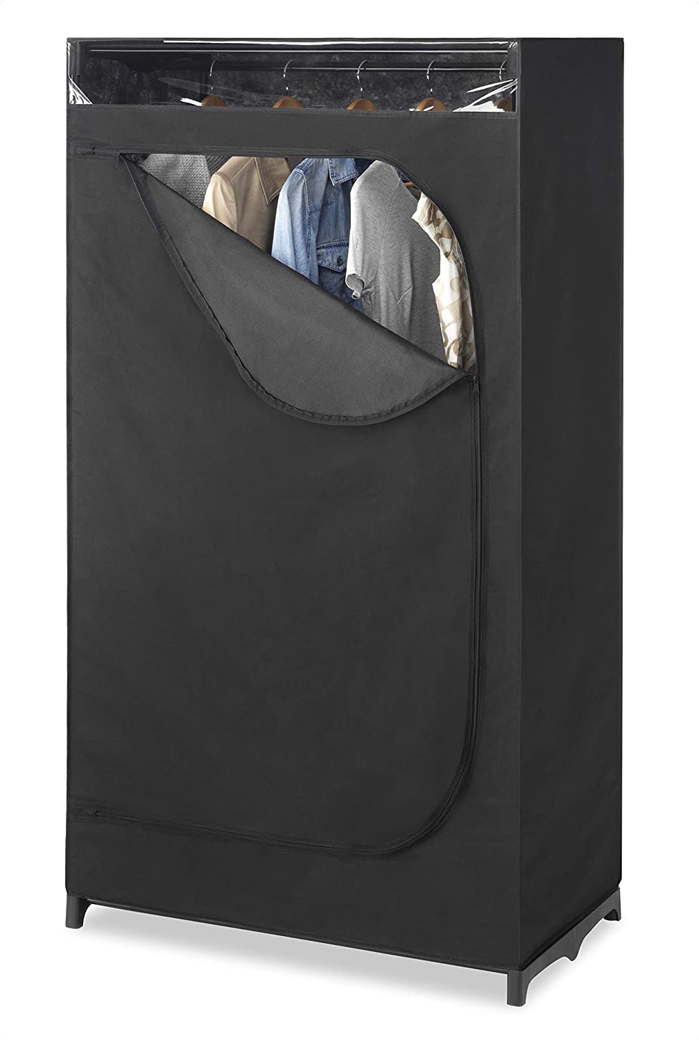 Photo 1 of USED
MISSING manual 
Whitmor Portable Wardrobe Clothes Closet Storage Organizer with Hanging Rack  Black Color  Notool Assembly  See Through Window  Washable Fabric Cover  Extra Strong  Durable  1975 x 36 x 64