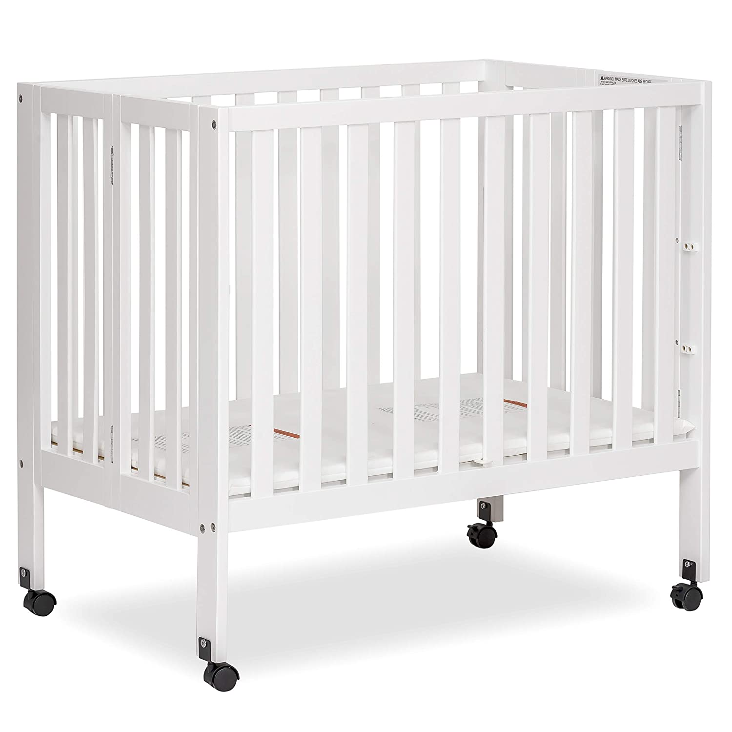 Photo 1 of Dream On Me Jett NonFull Size Folding Crib I Removeable Wheels I Modern Nursey I Adjustable Mattress Support I Patent Folding System I Included 15 Mattress White