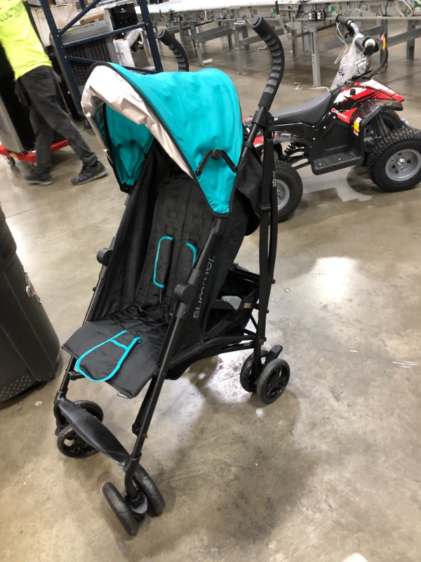 Photo 2 of Summer 3Dlite Convenience Stroller Teal  Lightweight Stroller with Aluminum Frame Large Seat Area 4 Position Recline Extra Large Storage Basket