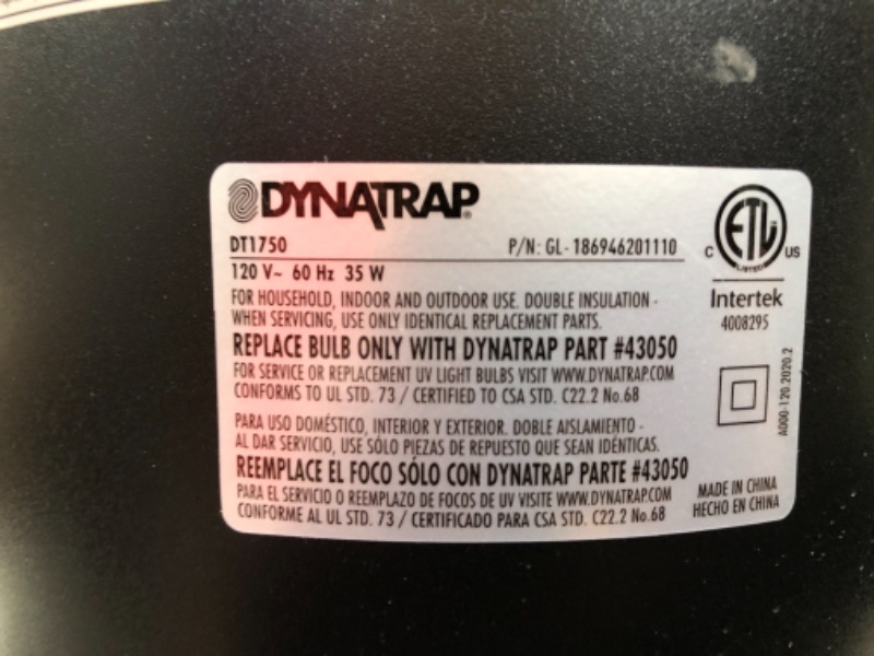 Photo 3 of Dynatrap Black Freestanding Electronic Insect Killer TESTED AND FUNCTIONS