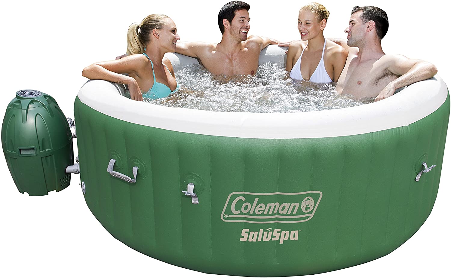 Photo 1 of DAMAGED MOTOR 
Coleman 90363E SaluSpa Inflatable Hot Tub Spa Pack of 1 Green  White