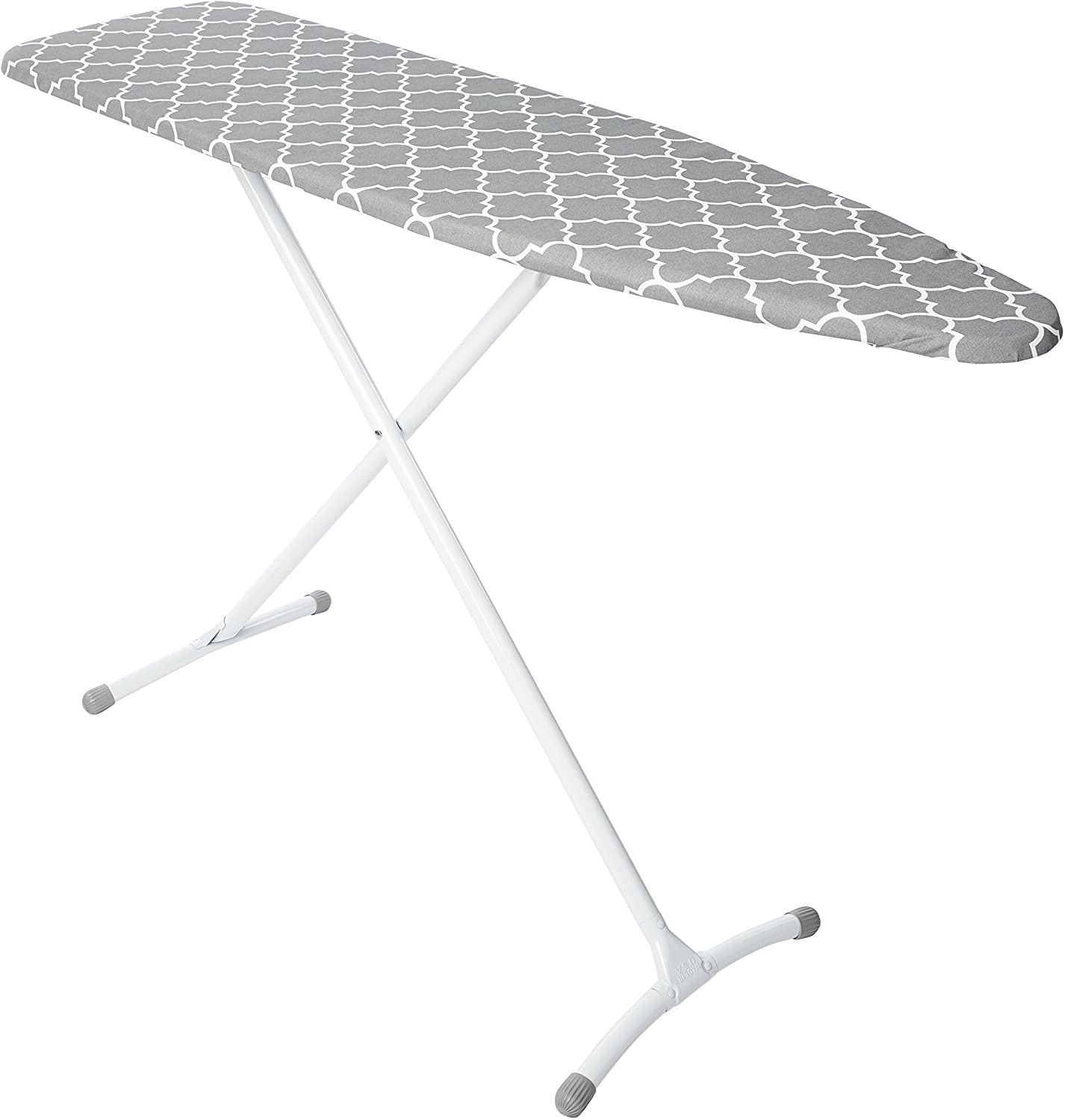 Photo 1 of HOMZ Steel Ironing Board Contour Grey  White Cover Grey Lattice 53 x 35 x 13 inches