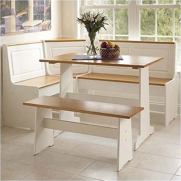 Photo 1 of INCOMPLETE  BOX 2 OF 2 Pemberly Row Breakfast Corner Nook Table Set in White