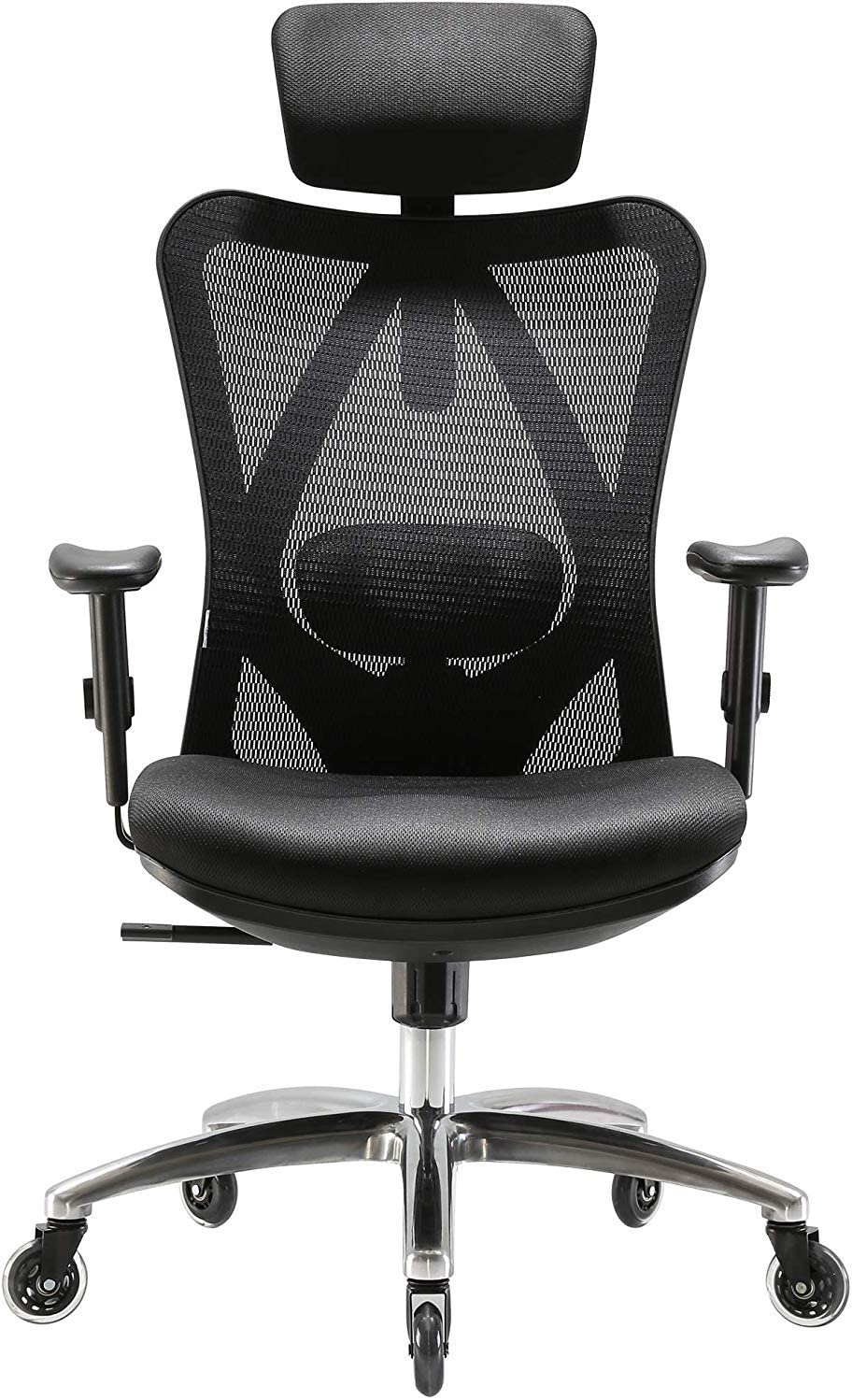Photo 1 of XUER Ergonomics Office Chair Mesh Computer Desk ChairAdjustable Headrests Chair Backrest and Armrests Mesh Chair Black