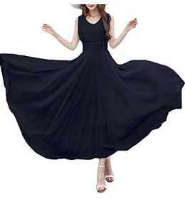 Photo 1 of Afibi Women Double Sleeveless Ruched Waist Ladies Long Evening Dress large