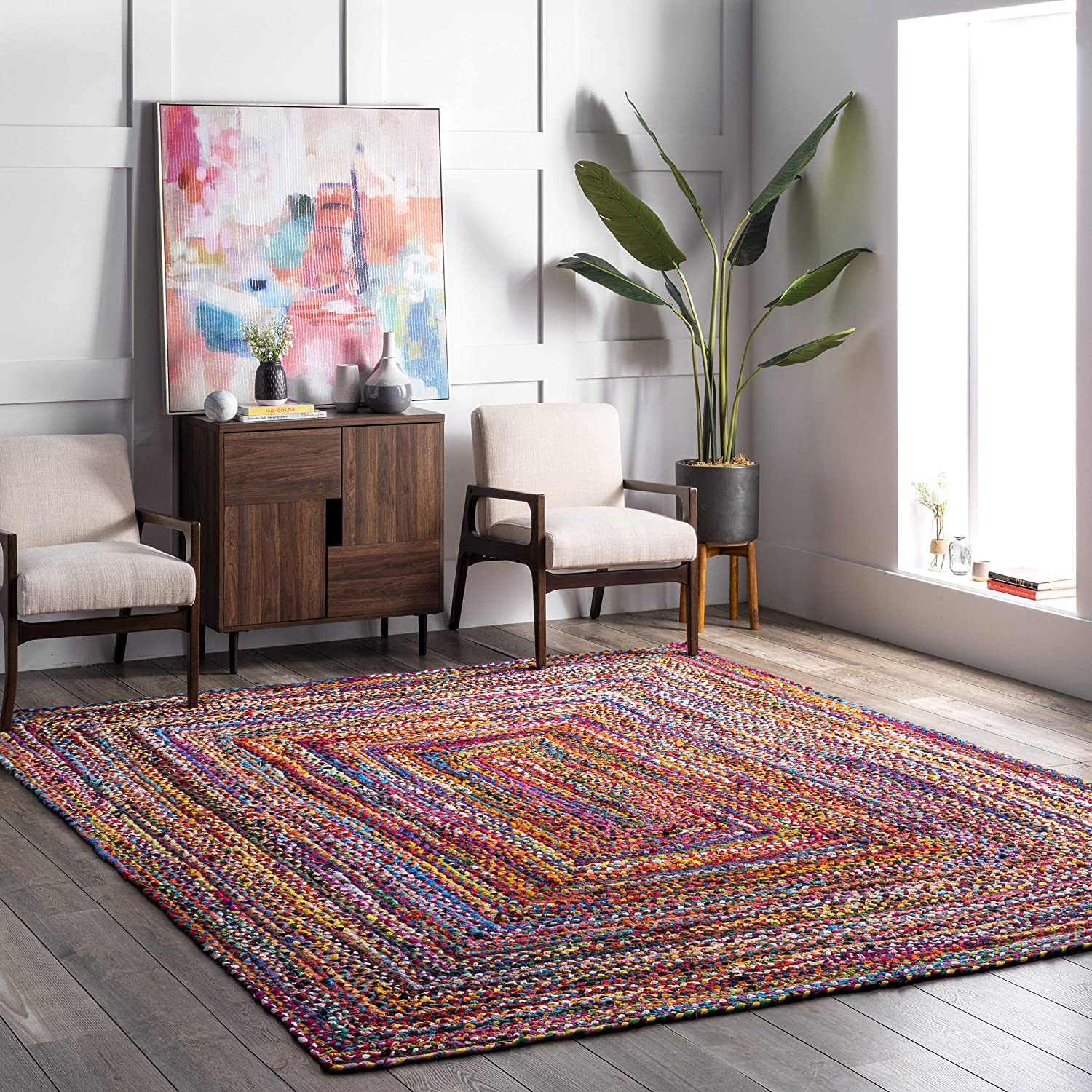 Photo 1 of nuLOOM Tammara Hand Braided Area Rug 7 6 x 9 6 Multi