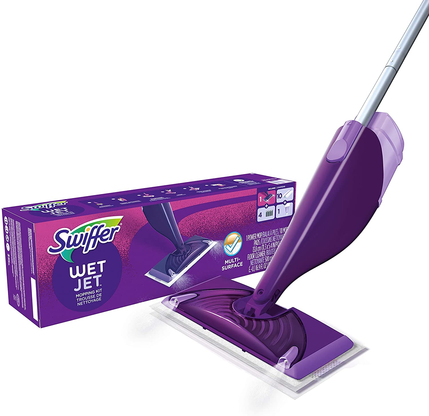 Photo 1 of **PARTS ONLY ** Swiffer WetJet Hardwood and Floor Spray Mop Cleaner Kit Includes 1 Power Mop  Cleaning Solution Batteries