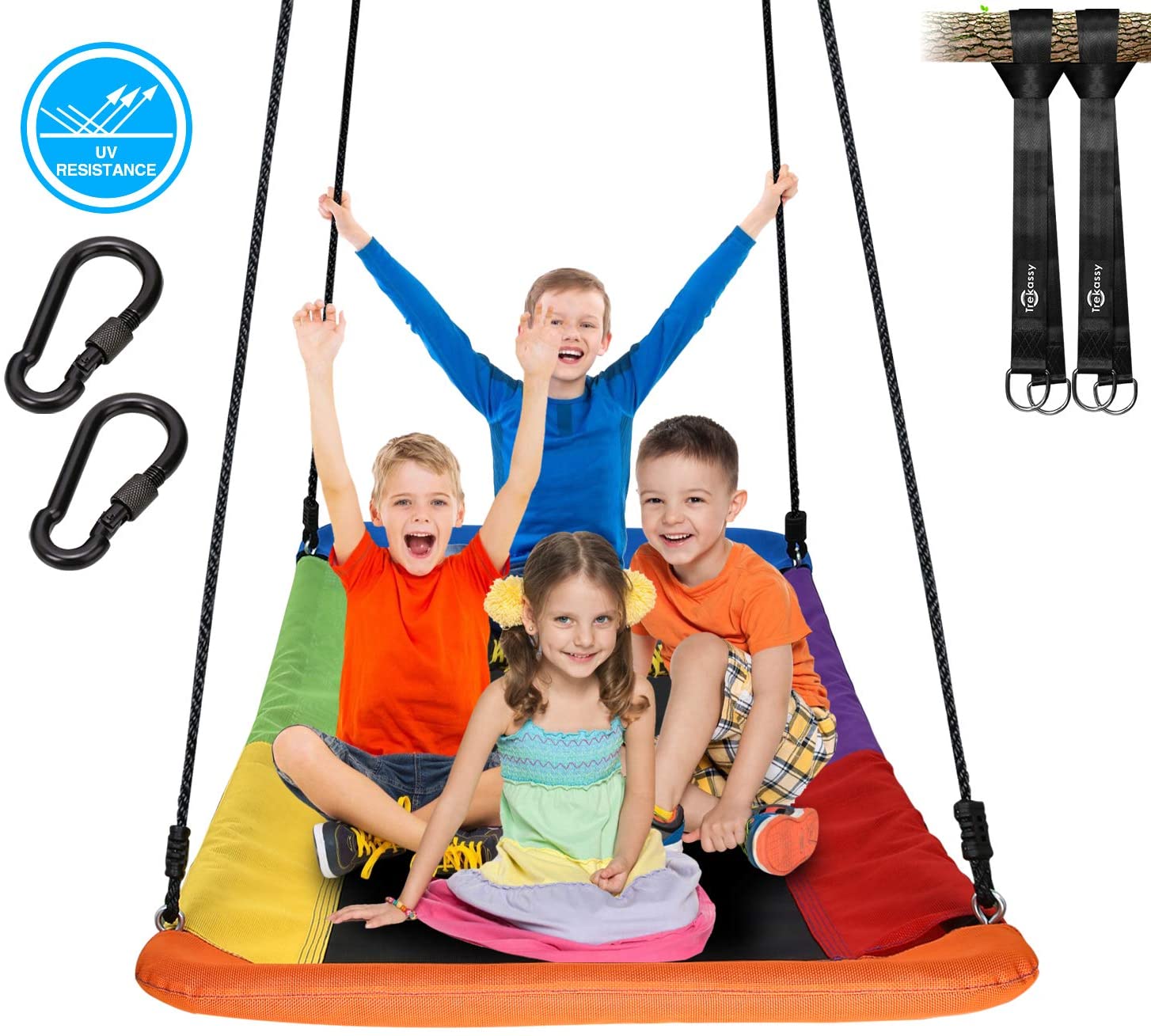 Photo 1 of Trekassy 700lb Giant 60 Skycurve Platform Tree Swing for Kids and Adults Textilene Wear Resistant with 2 Hanging Straps
MISSING SWING JUST HARDWARE AND PARTS