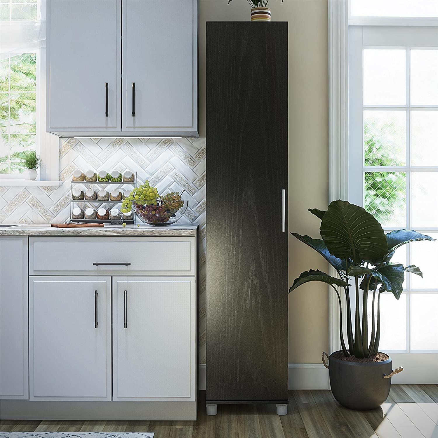 Photo 1 of System Build Camberly 16 Utility Storage Cabinet Black Oak