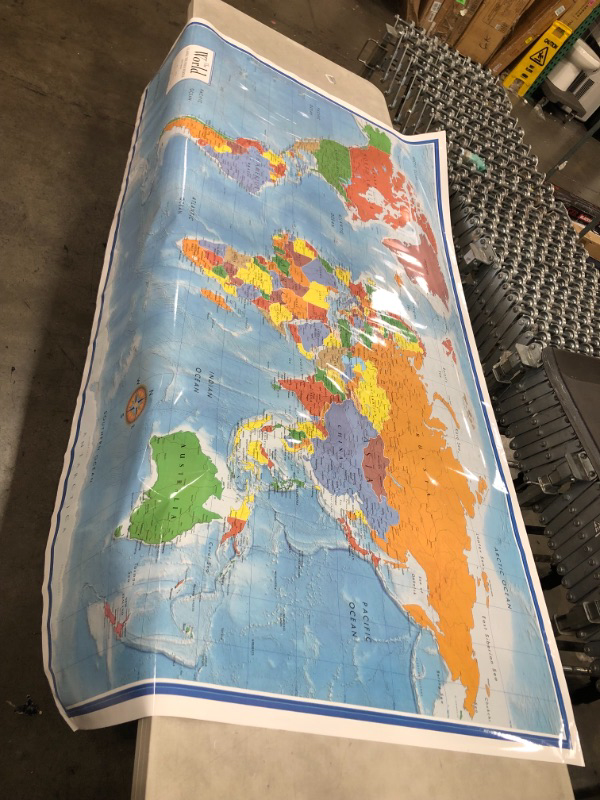 Photo 1 of 48x78 World Classic Premier Wall Map Mega Poster Laminated