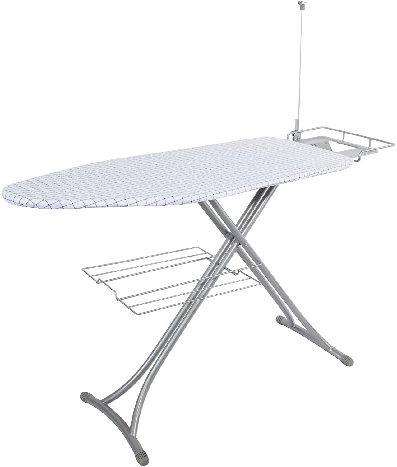 Photo 1 of CHADIOR Ironing Board 18 x 48 4 Legs with Laundry Shelf 7 Height Adjustable from 24 to 35 Inches with 100 Cotton Cover Extra Wide Plaid