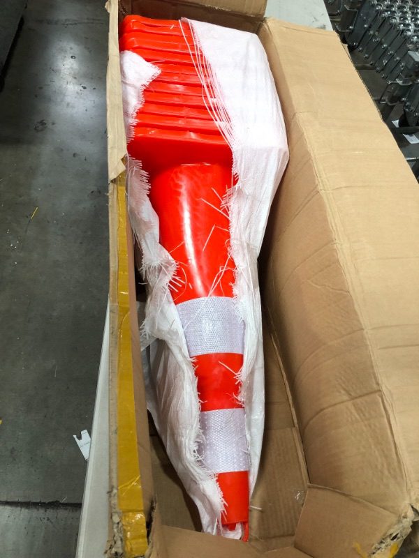 Photo 2 of 12Pack Traffic Safety Cones 28 inches with Reflective Collars Unbreakable PVC Orange Construction Cone for Traffic Control Driveway Road Parking