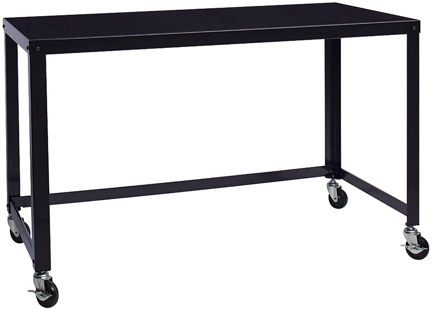 Photo 1 of Office Dimensions 21647 Black RTA 48 Wide Mobile Metal Desk Workstation Home Office Collection 295 x 48 x 24