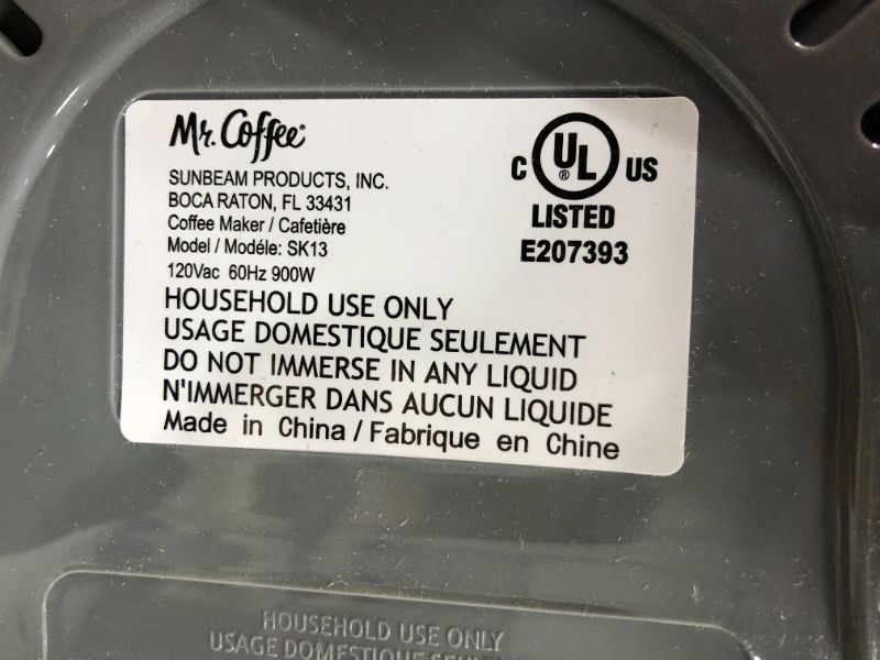 Photo 2 of Mr Coffee Simple Brew 12Cup Switch Coffee Maker Black