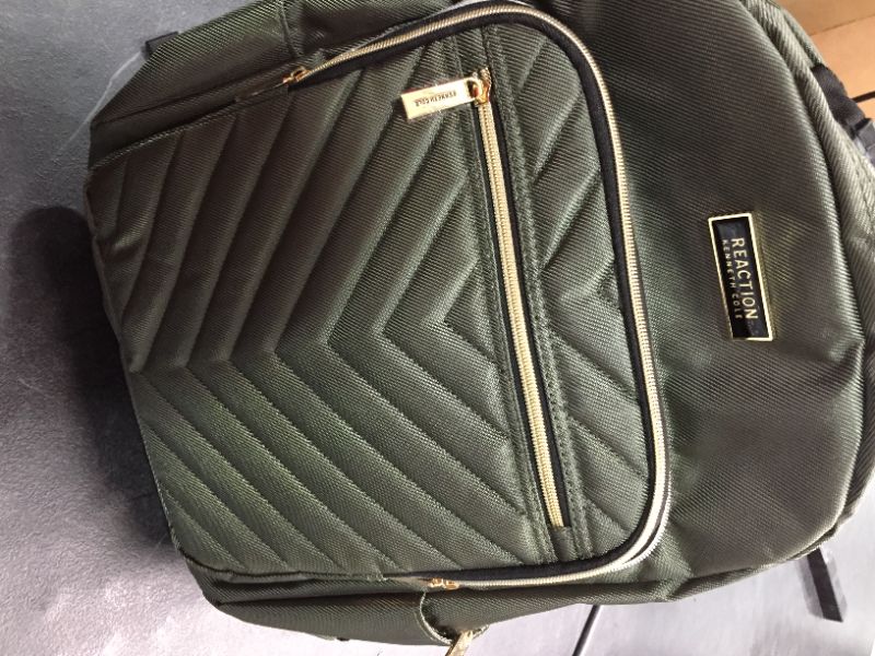 Photo 2 of Kenneth Cole Reaction Womens Chelsea Backpack Chevron Quilted 15Inch Laptop  Tablet Fashion Bookbag Daypack Olive Laptop